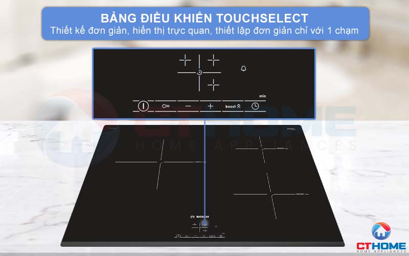 Bảng điều khiển TouchSelect thiết kế trực quan, dễ sử dụng.