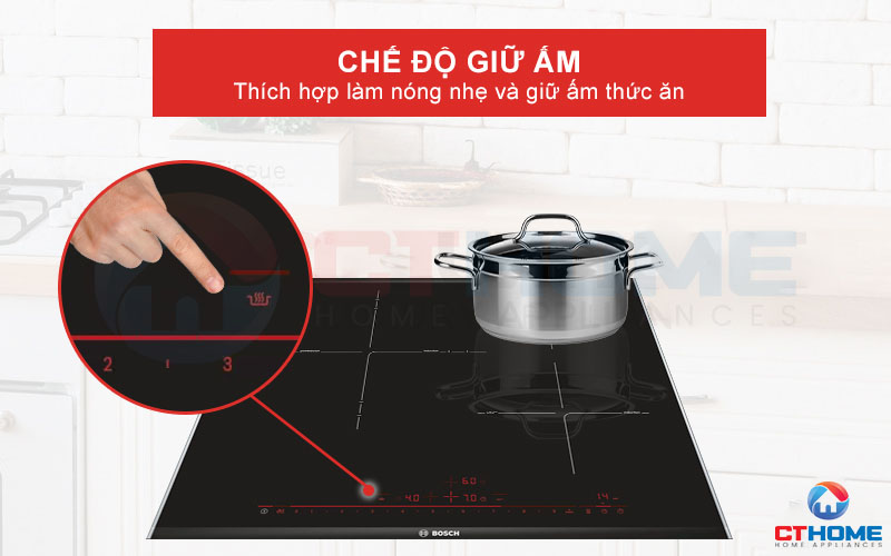Kích hoạt chế độ giữ ấm để làm nóng nhẹ hoặc giữ ấm thức ăn.