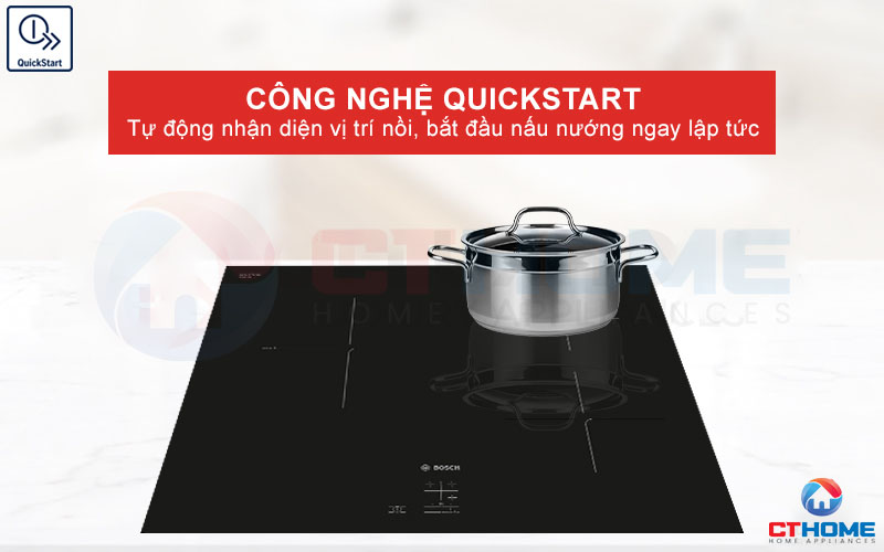 Tự động nhận diện vị trí nồi để bắt đầu nấu nướng ngay lập tức với công nghệ QuickStart.