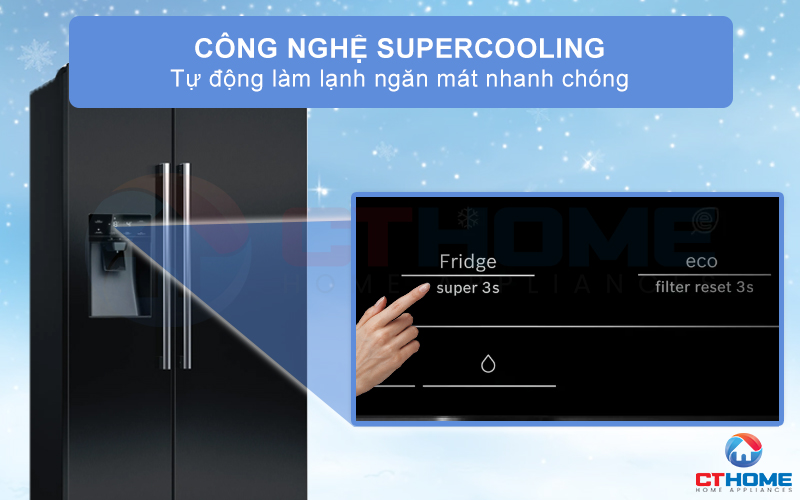 Tự động làm lạnh nhanh ngăn làm mát với công nghệ SuperCooling