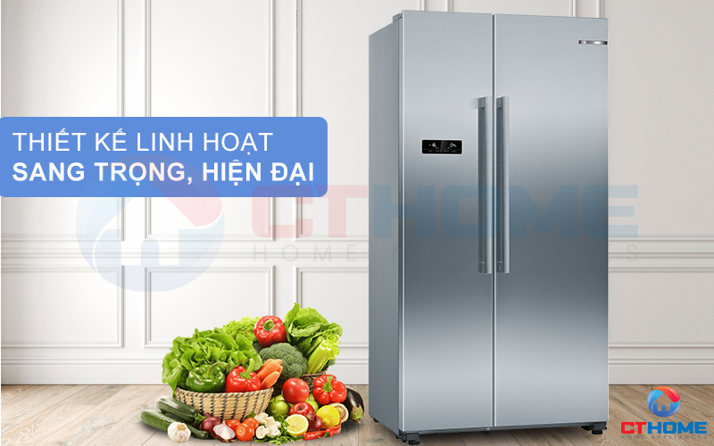 Tủ lạnh Bosch KAN93VIFPG serie 4 với thiết kế hiện đại giúp không gian bếp trở lên sang trọng hơn