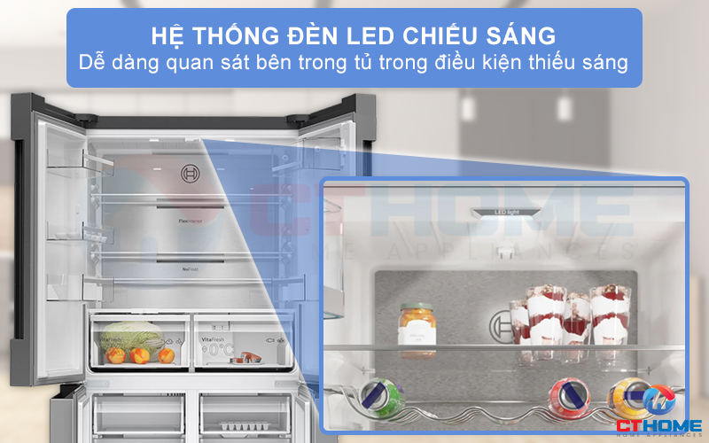 Đèn LED chiếu sáng bên trong khoang tủ