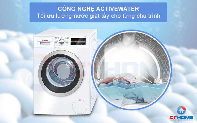 Công nghệ ActiveWater tối ưu lượng nước giặt từng chu trình