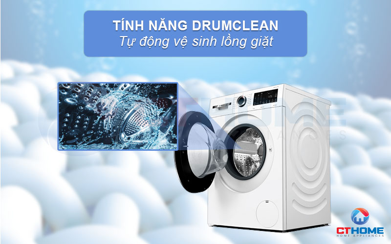 Chức năng DrumClean tự động vệ sinh sạch sẽ lồng giặt