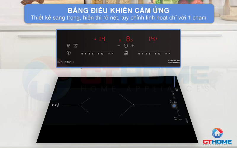 Bảng điều khiển cảm ứng trượt nhạy bén, màn hình hiển thị rõ nét