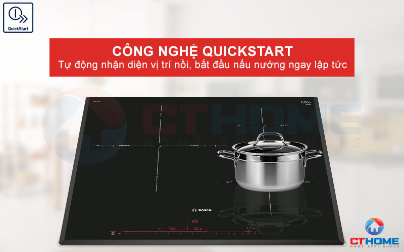 Công nghệ QuickStart giúp nhận diện nồi nhanh chóng để nấu nướng ngay.