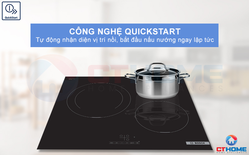 Nhận diện vị trí nồi nhanh chóng để bắt đầu nấu ngay lập tức với QuickStart