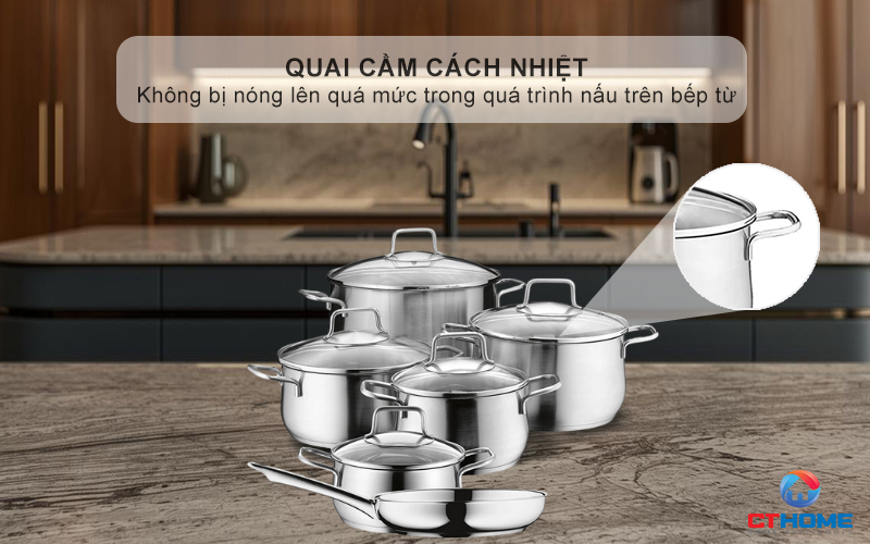 Quai cầm cách nhiệt, thiết kế vuông nhẹ nhàng