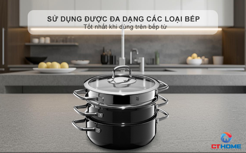 Sử dụng được đa dạng các loại bếp , tốt nhất khi dùng trên bếp từ