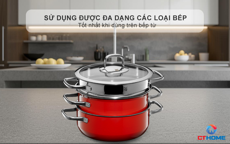 Sử dụng được đa dạng các loại bếp , tốt nhất khi dùng trên bếp từ