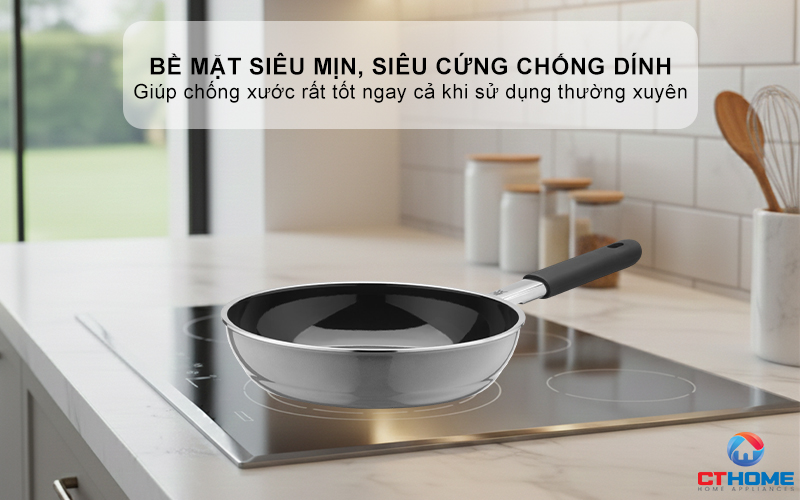 CHẢO RÁN  WMF FUSIONTEC MINERAL FRYING PAN 24CM PLATINUM 0520575291 3