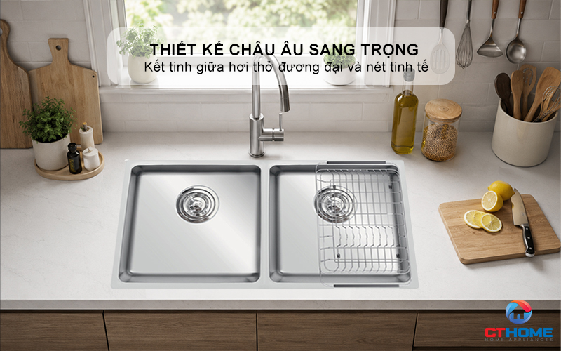 CHẬU RỬA CHÉN BÁT KONOX TURKEY SINK VIGO 860 INOX 304 2 HỐ CAO CẤP  TURKEYSINKVIGO860 1