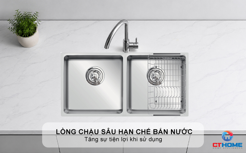 CHẬU RỬA CHÉN BÁT KONOX TURKEY SINK VIGO 860 INOX 304 2 HỐ CAO CẤP  TURKEYSINKVIGO860 6