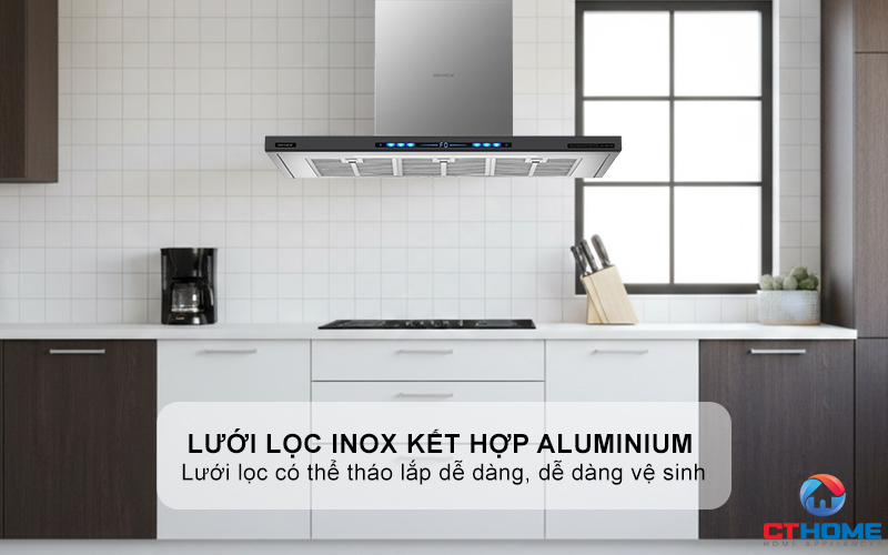 MÁY HÚT MÙI ÁP TƯỜNG GRANDX GX H90T78G NGANG 90CM GXH90T78G 11