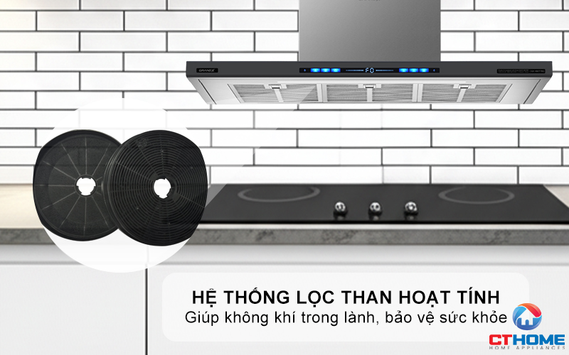MÁY HÚT MÙI ÁP TƯỜNG GRANDX GX H90T78G NGANG 90CM GXH90T78G 13