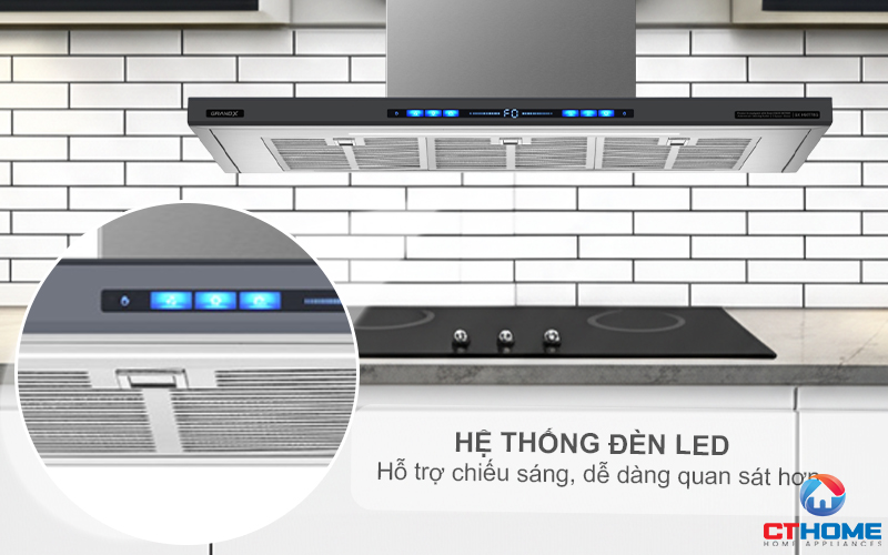 MÁY HÚT MÙI ÁP TƯỜNG GRANDX GX H90T78G NGANG 90CM GXH90T78G 4