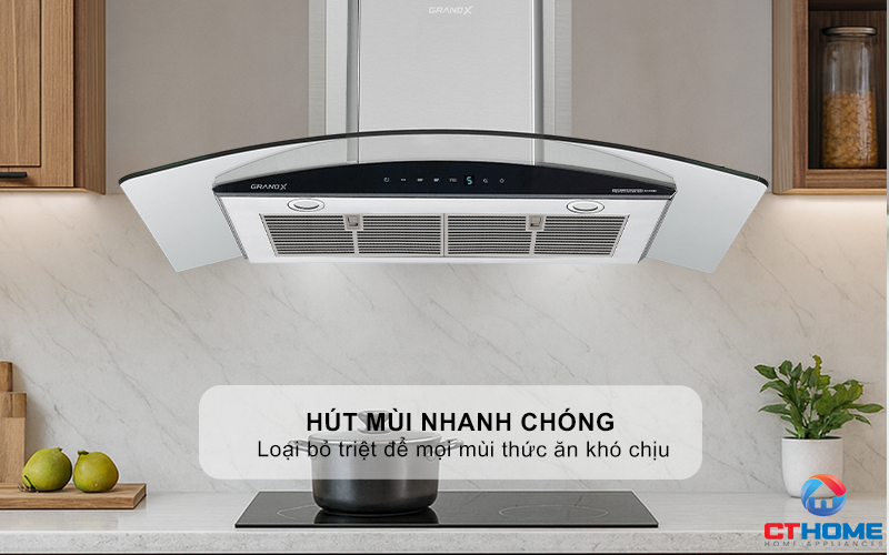 MÁY HÚT MÙI KÍNH CONG GRANDX GX H70C62 NGANG 70CM GXH70C62 2