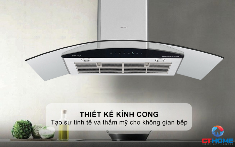 MÁY HÚT MÙI KÍNH CONG GRANDX GX H90C62 NGANG 90CM GXH90C62 1