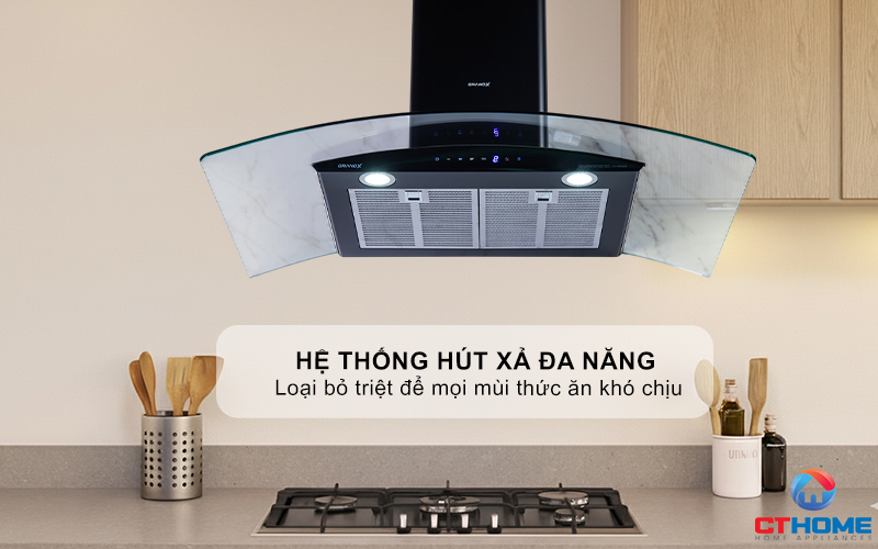 MÁY HÚT MÙI KÍNH CONG GRANDX GX H90C62B NGANG 90CM GXH90C62B 10