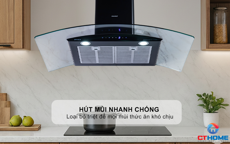 MÁY HÚT MÙI KÍNH CONG GRANDX GX H90C62B NGANG 90CM GXH90C62B 2