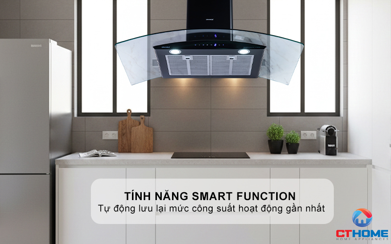 MÁY HÚT MÙI KÍNH CONG GRANDX GX H90C62B NGANG 90CM GXH90C62B 6