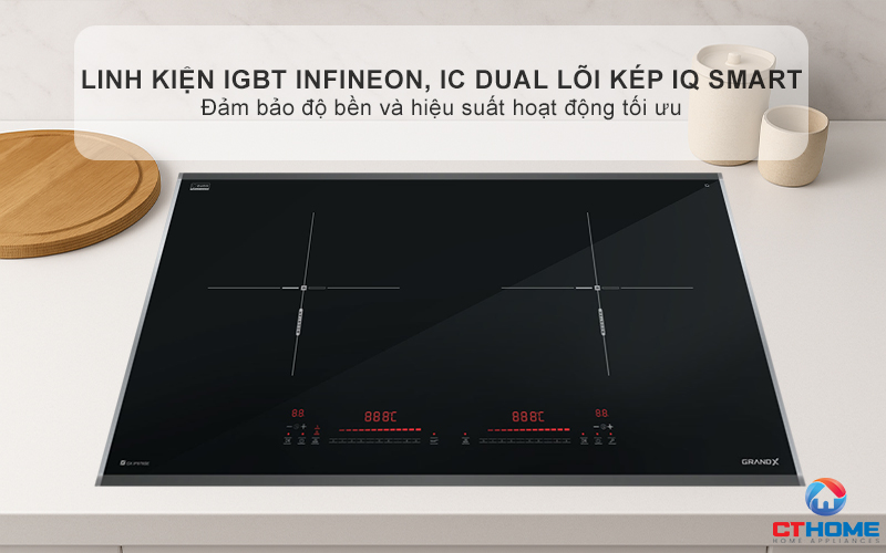 BẾP TỪ 2 VÙNG NẤU GRANDX SERIAL 6 GX IP676SE  GXIP676SE 12