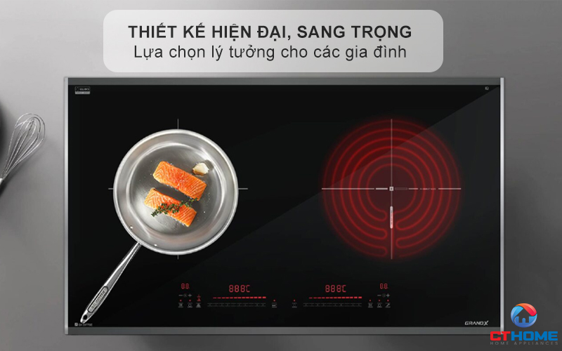 BẾP TỪ KẾT HỢP HỒNG NGOẠI 2 VÙNG NẤU GRANDX SERIAL 6 GX E677SE GXE677SE 1