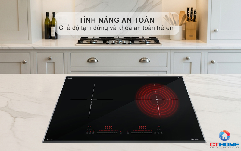 BẾP TỪ KẾT HỢP HỒNG NGOẠI 2 VÙNG NẤU GRANDX SERIAL 6 GX E677SE GXE677SE 14