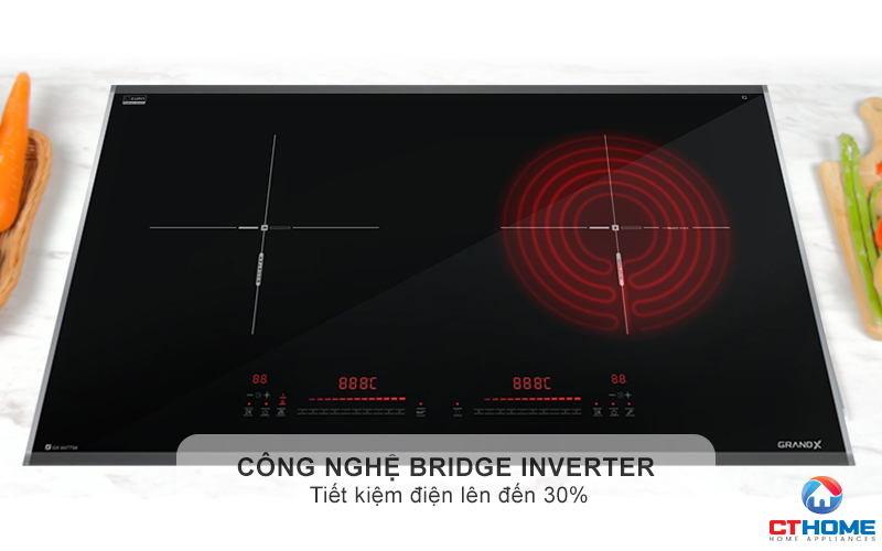 BẾP TỪ KẾT HỢP HỒNG NGOẠI 2 VÙNG NẤU GRANDX SERIAL 6 GX E677SE GXE677SE 5