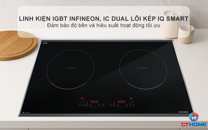 BẾP TỪ 2 VÙNG NẤU GRANDX SERIAL 6 GX IP669SE GXIP669SE 12