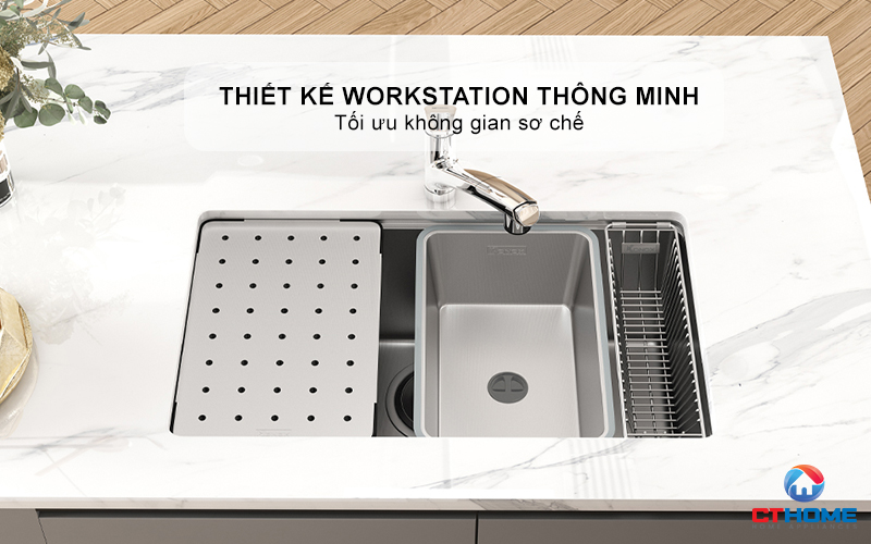 CHẬU RỬA CHÉN BÁT KONOX CHỐNG XƯỚC WORKSTATION SINK DEKOR 8044SU DEKOR8044SU 1