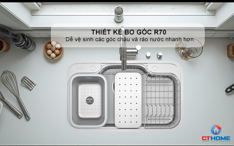 CHẬU RỬA CHÉN BÁT KONOX CHỐNG XƯỚC WORKSTATION SINK DEKOR 8048SU DEKOR8048SU 5