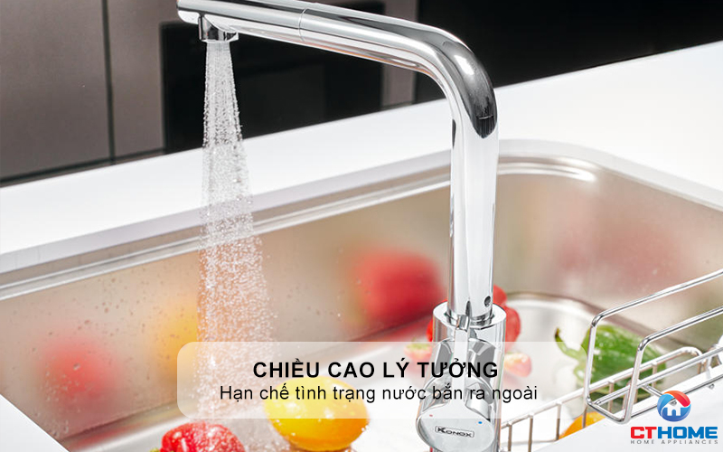 VÒI RỬA BÁT DÂY RÚT KONOX NÓNG LẠNH LUMO SMART CHROME  LUMOSMARTCHROME 6