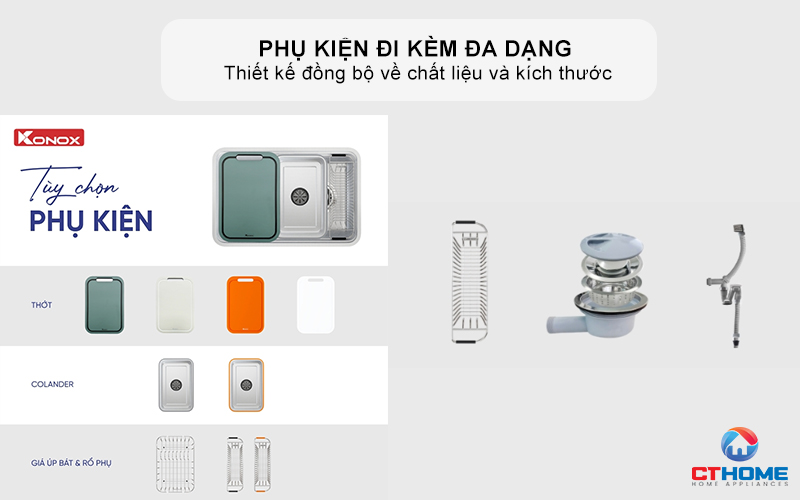 CHẬU RỬA CHÉN BÁT KONOX PHIÊN BẢN CÁ NHÂN HÓA TARI SMART 7047PP  TARISMART7047PP 10