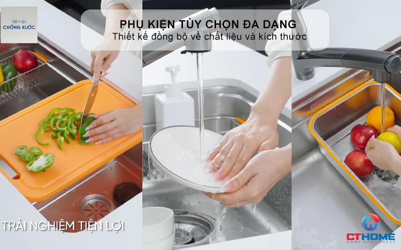 CHẬU RỬA CHÉN BÁT KONOX PHIÊN BẢN CÁ NHÂN HÓA TARI SMART 8047PP  TARISMART8047PP 10