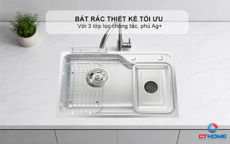 CHẬU RỬA CHÉN BÁT KONOX PHONG CÁCH NHẬT CHỐNG XƯỚC TARI SMART 8050 TARISMART8050 6