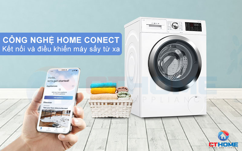 Công nghệ Home Connect giúp kết nối và điều khiển máy giặt từ xa