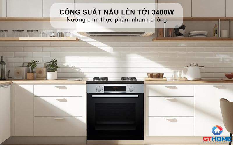 Công suất nấu lên tới 3400W - Khả năng nướng mạnh mẽ