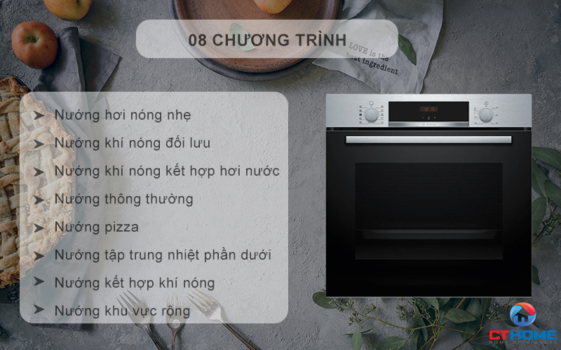 8 chế độ nướng đa dạng