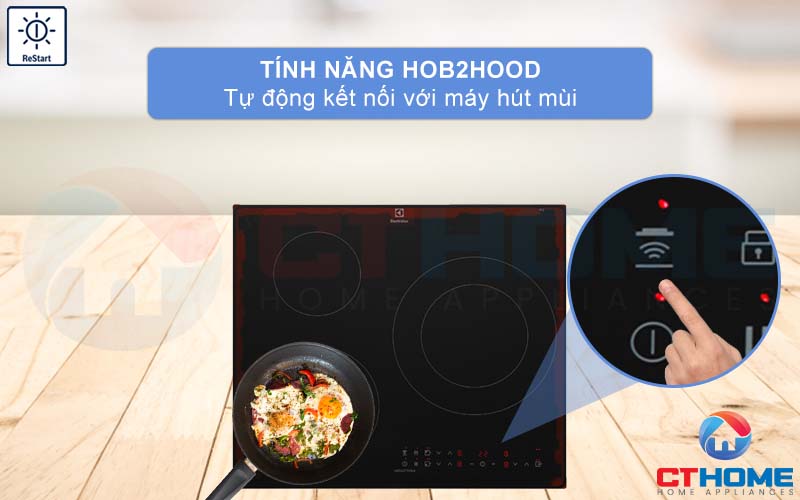 Chức năng Hob2Hood kết nối không dây giữa máy hút mùi và bếp từ