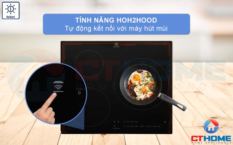 Chức năng Hob2Hood kết nối bếp với máy hút mùi, tự động làm sạch không khí