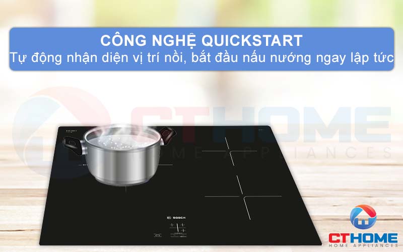 Tự động nhận diện vị trí nồi để bắt đầu nấu nướng ngay lập tức với công nghệ QuickStart.