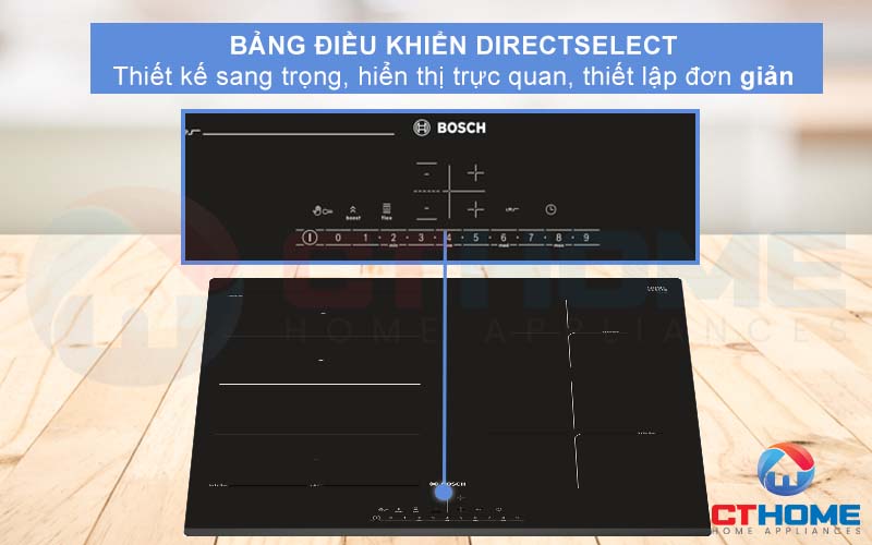 Lựa chọn công suất nấu chỉ với một chạm trên bảng điều khiển DirectSelect.