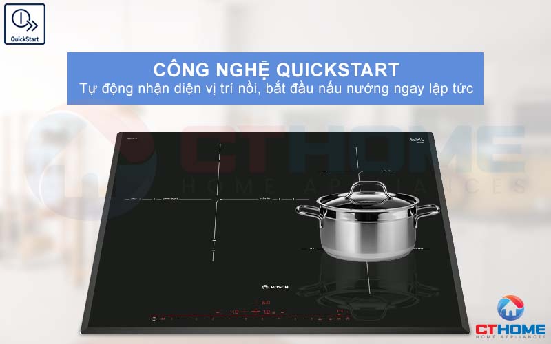 Công nghệ QuickStart giúp nhận diện nồi nhanh chóng để nấu nướng ngay.