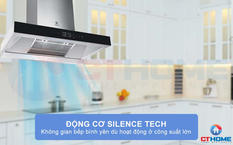 Không gian bếp bình yên và thư giãn dù hoạt động ở công suất lớn nhờ có Silence Tech