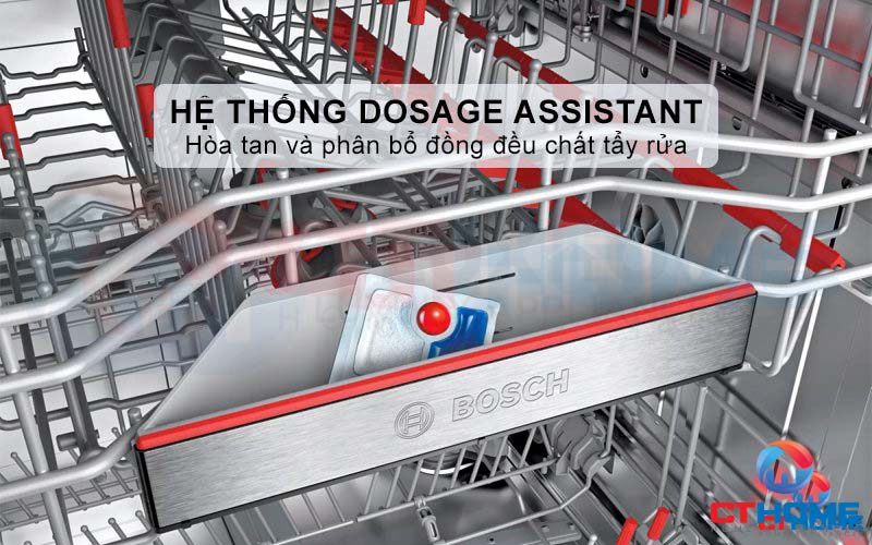 Hệ thống Dosage Assistant giúp hoà tan hoàn toàn và diều phối chất tẩy rửa tới toàn khoang máy