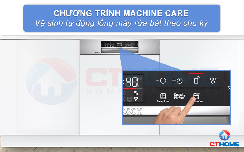 Kích hoạt Machine Care để vệ sinh máy tự động máy rửa bát