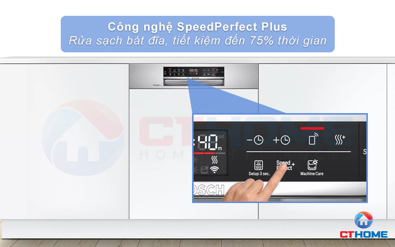 Tiết kiệm đến 75% thời gian rửa nhờ tính năng SpeedPerfect Plus
