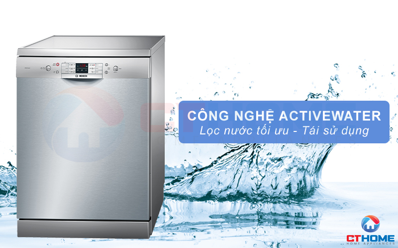 Công nghệ ActiveWater giúp máy rửa bát tiêu thụ ít nước hơn
