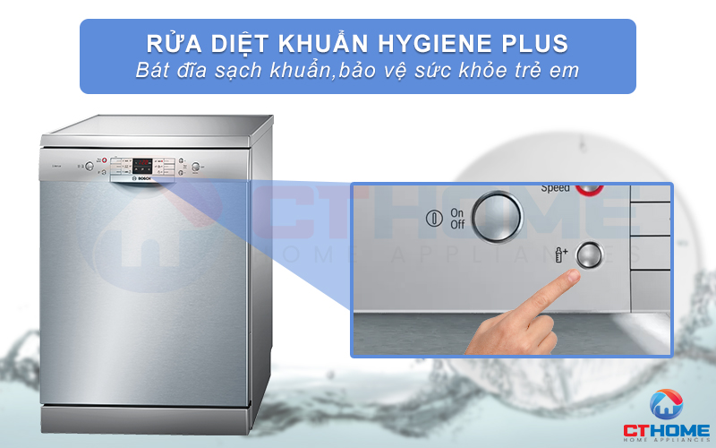 Chức năng rửa diệt khuẩn có thể kết hợp với các chương trình rửa thường